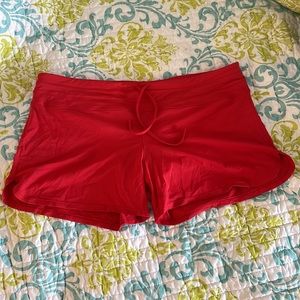 Athleta swim shorts red size L